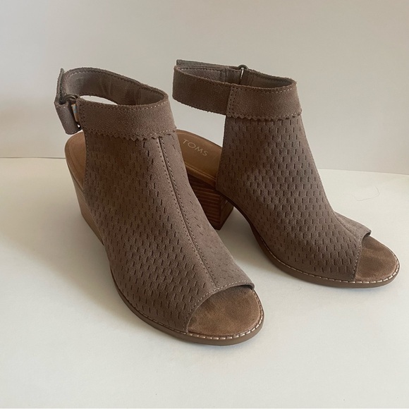 Toms Grenada Sandal Bootie Peep Toe Women’s Size 8 - Picture 10 of 11